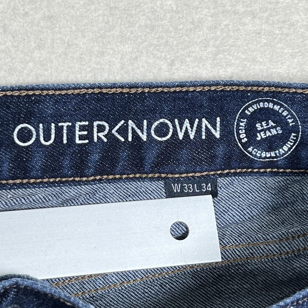 Outerknown S.E.A. Local Straight Jeans Mens 33x34‎ Blue Organic Stretch Denim - Picture 3 of 10
